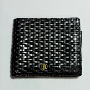 Salvatore Ferragamo Black Woven Leather Men’s Wallet